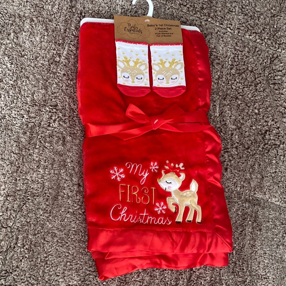 Baby Essentials Red My First Christmas Pajama Set